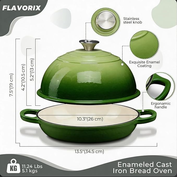 Cast Iron Bread Oven for Sourdough, 6Qt Bread Baking Pan - Image 2