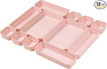 Set Of 12 Pink Color Plastic Desk Drawer Organizers by Backerysupply