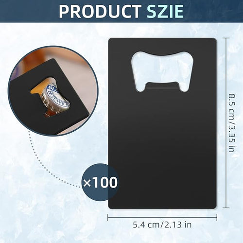 100 Pcs Stainless Steel Metal Card Beer Bottle Openers, DIY Bottle Opener - Image 2