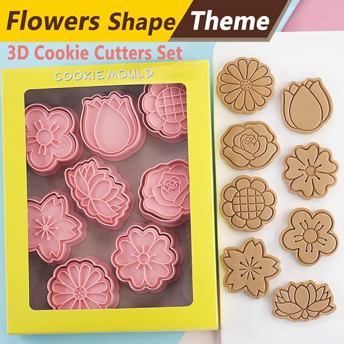 8 Pcs Cookie Cutters Set 3D Holiday Cookie Cutters - Image 7