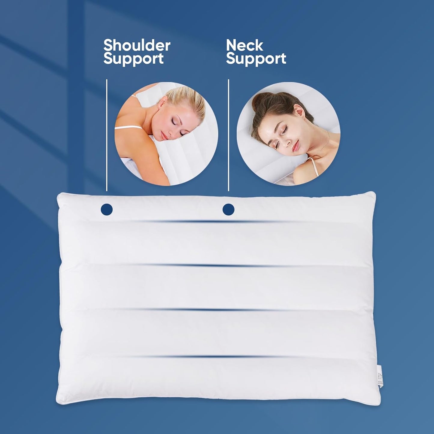 MINUPWELL Ultra Flat Pillows for Sleeping Thin, 7D High Support 2.5 inch Height Ultra Thin Pillows,Slim Bed Pillows for Stomach Sleeper,Queen Size -18x30 in