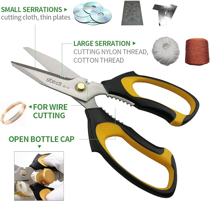 Stedi Scissors Heavy Duty 8-Inch, Sharp Stainless Steel Shears - Image 2