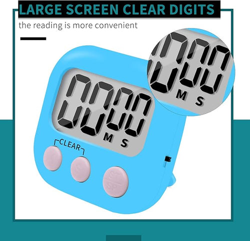 12 Pack Small Digital Kitchen Timer Magnetic Back and ON/Off Switch, Minute - Image 2