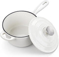 Homikit Small Cast Iron Pot, 1 Quart Enameled Cast Iron Sauce Pan by Homikit