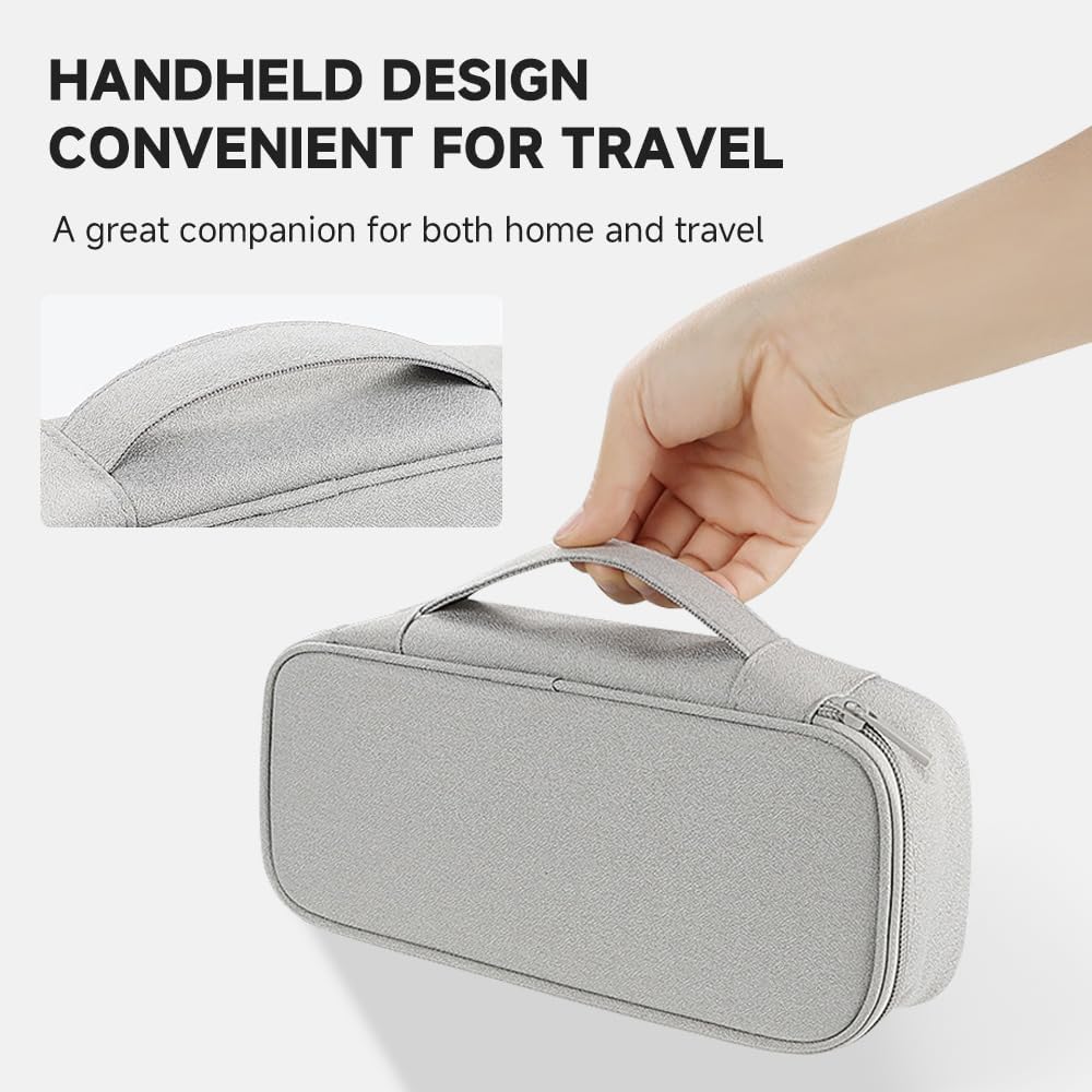 Teskyer Electronics Organizer Travel Case, Waterproof Portable Tech Accessories Pouch with Organized Compartments for Cables, Phone, Chargers, Earphone, Grey