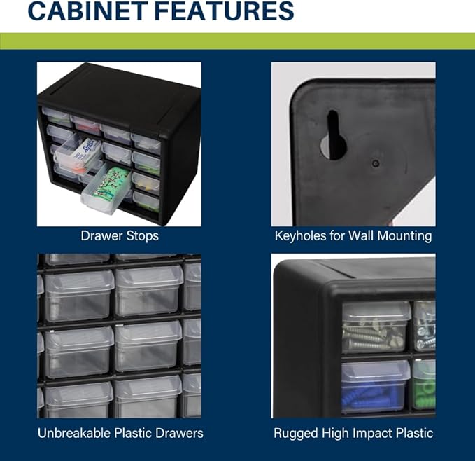Akro-Mils 16-Drawer Plastic Drawer Storage Cabinet - Image 3