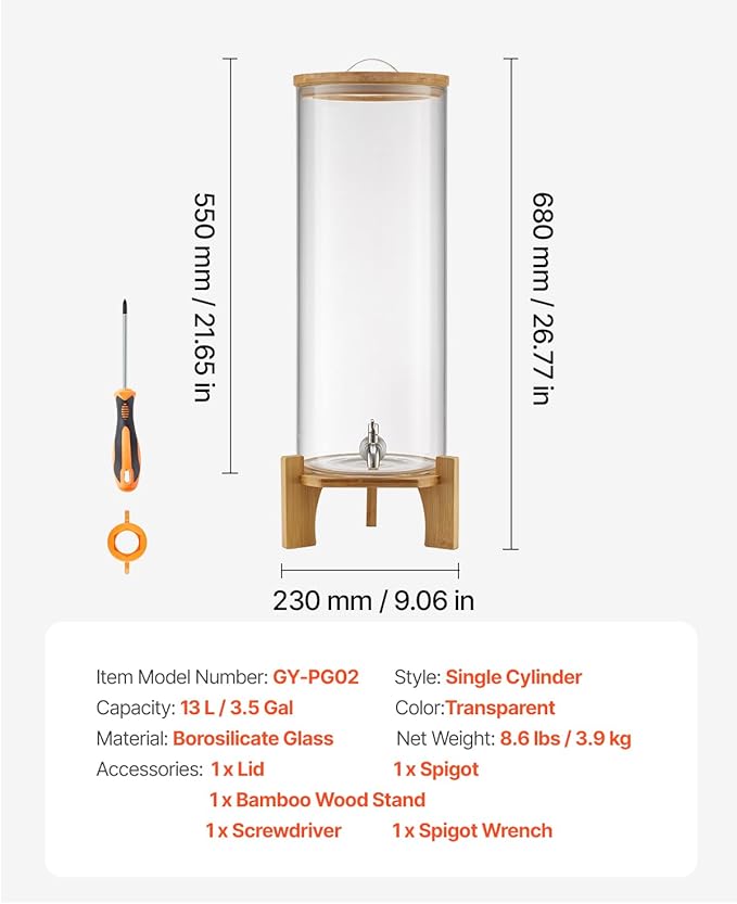 VEVOR Beverage Dispenser, 3.5 Gallon Drink Dispensers - Image 7