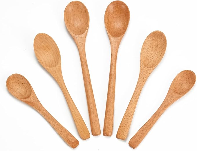 6 Piece Small Wooden Spoons Set by Unknown