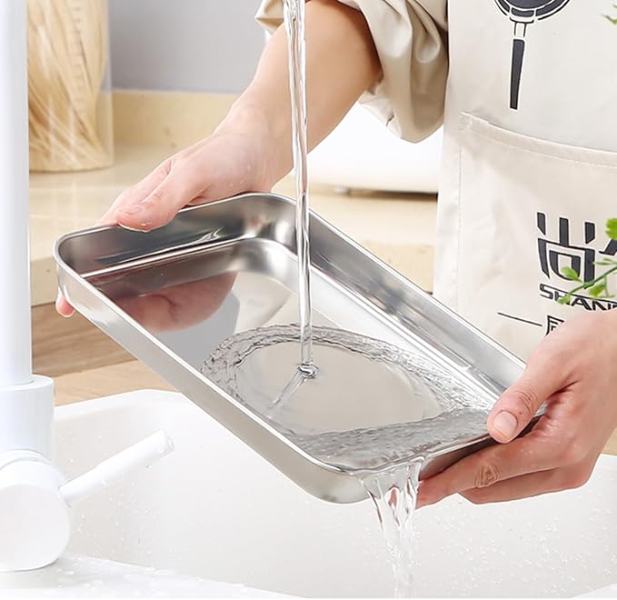 Small Cookie Baking Sheet Pans Stainless Steel 304 Little Serving Tray 10.4 - Image 5