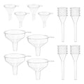 Mini Funnel Kit, 12-Piece Set: 8 Small Funnels + 4 Mini Droppers, Food-Grade PP by Unknown