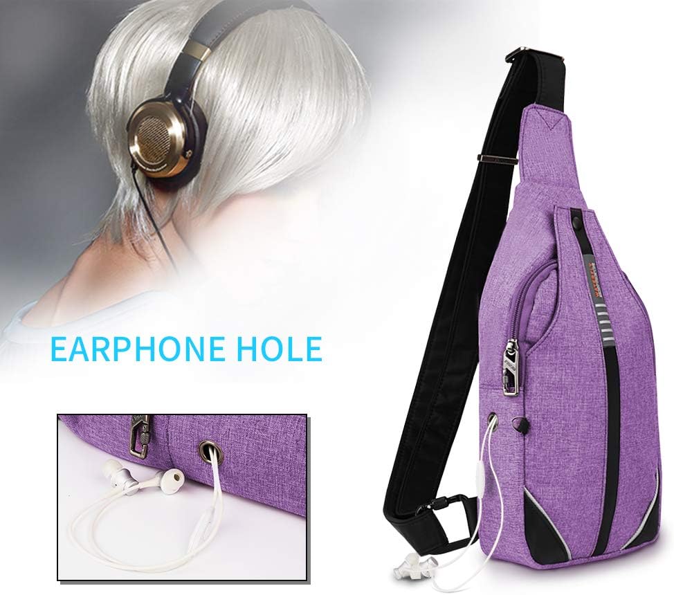 WATERFLY Small Crossbody Sling Backpack Anti Theft Backpack for Traveling Chest Shoulder Bag
