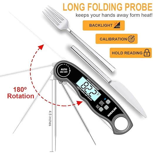 GDEALER Meat Thermometer Digital Instant Read Thermometer Ultra-Fast Cooking - Image 6