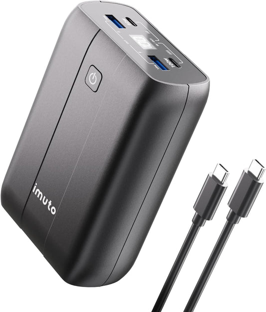 imuto 100W Power Bank, 26800mAh High Capacity 4-Output Laptop Portable Charger, Fast Charging USB C PD3.0 External Battery Pack for MacBookPro, Dell, XPS, Steam Deck, iPad Pro, Tablet, iPhone 15 14