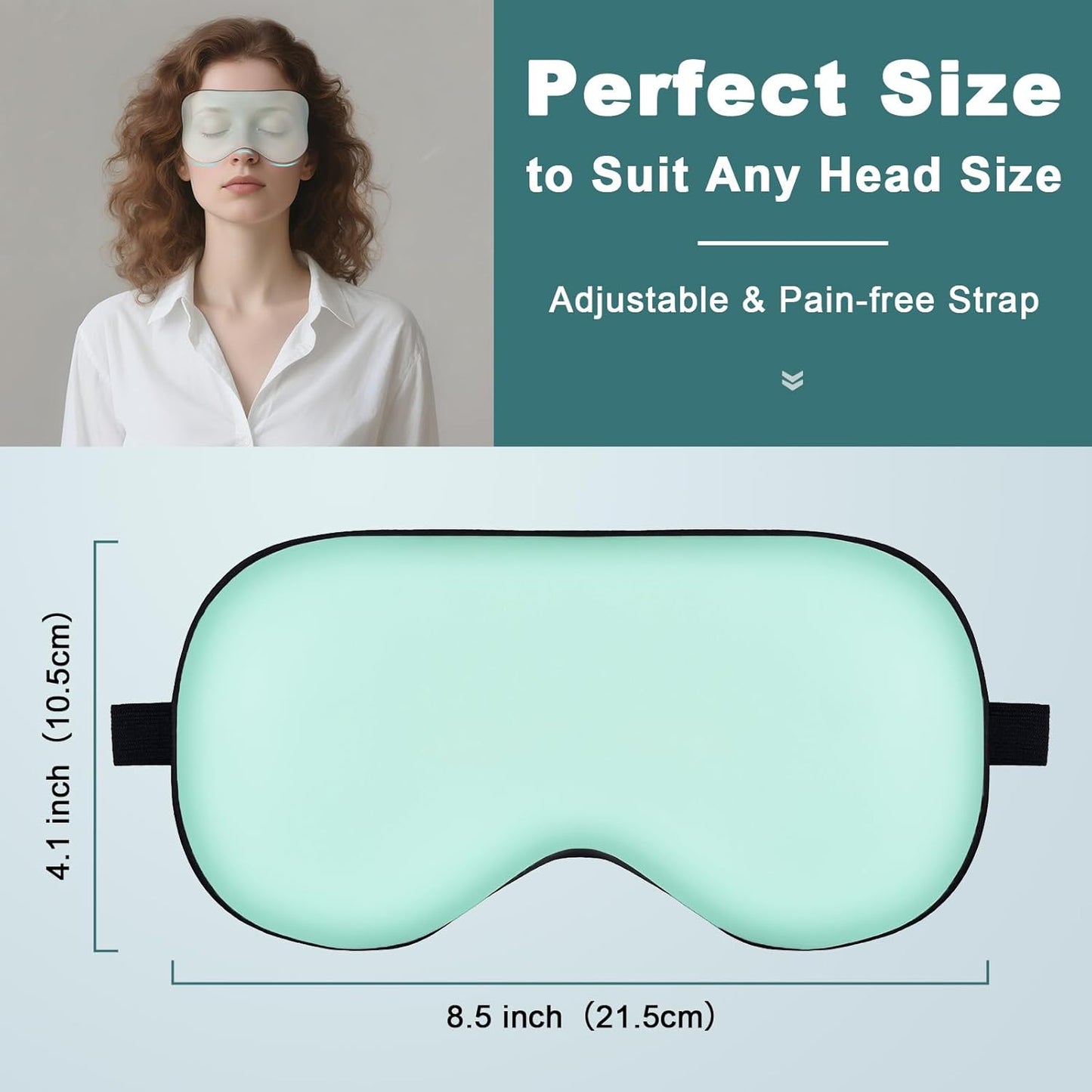 Sleep Mask, Real Natural Pure Silk Eye Masks with Adjustable Strap for Sleeping, Mulberry Silk Eye Sleep Shade Cover, Block Light Reduces Puffy Eyes Traveling Gifts