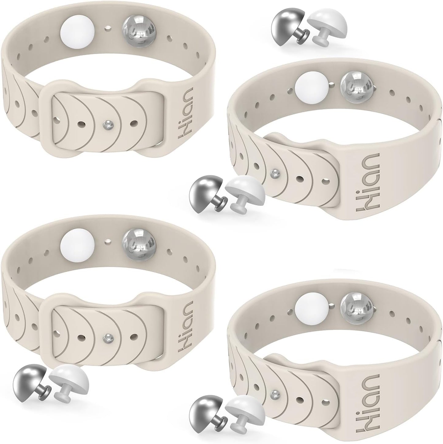 Hion Motion Sickness Bracelets Sea Sickness Wristbands for Motion Sickness/Morning Sickness/Pregnancy Nausea Anti Nausea Bands Acupressure Wristband Motion Sickness Bands（2Pairs Starlight