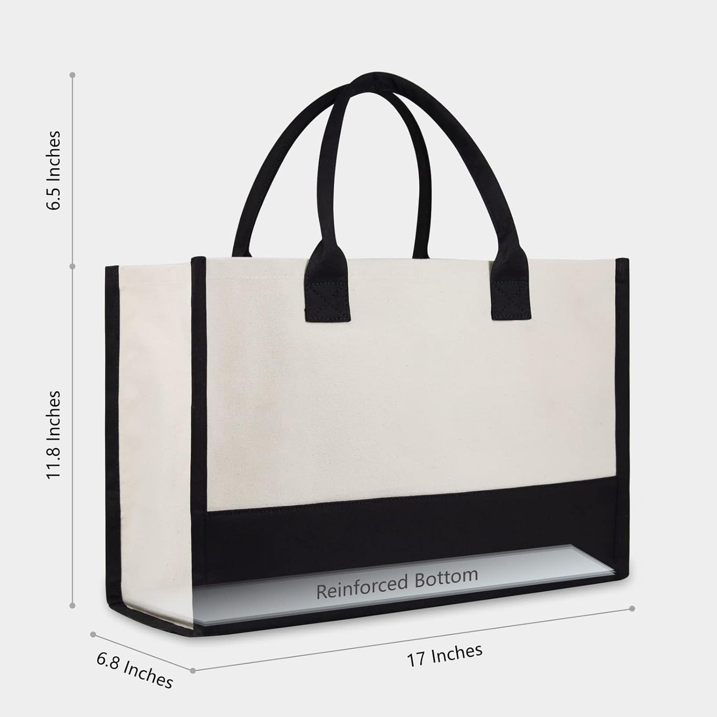 TOPDesign Embroidery Initial Canvas Tote Bag, Personalized Present Bag, Suitable for Wedding, Birthday, Beach, Holiday, is a Great Gift for Women, Mom, Teachers, Friends, Bridesmaids (Letter R)