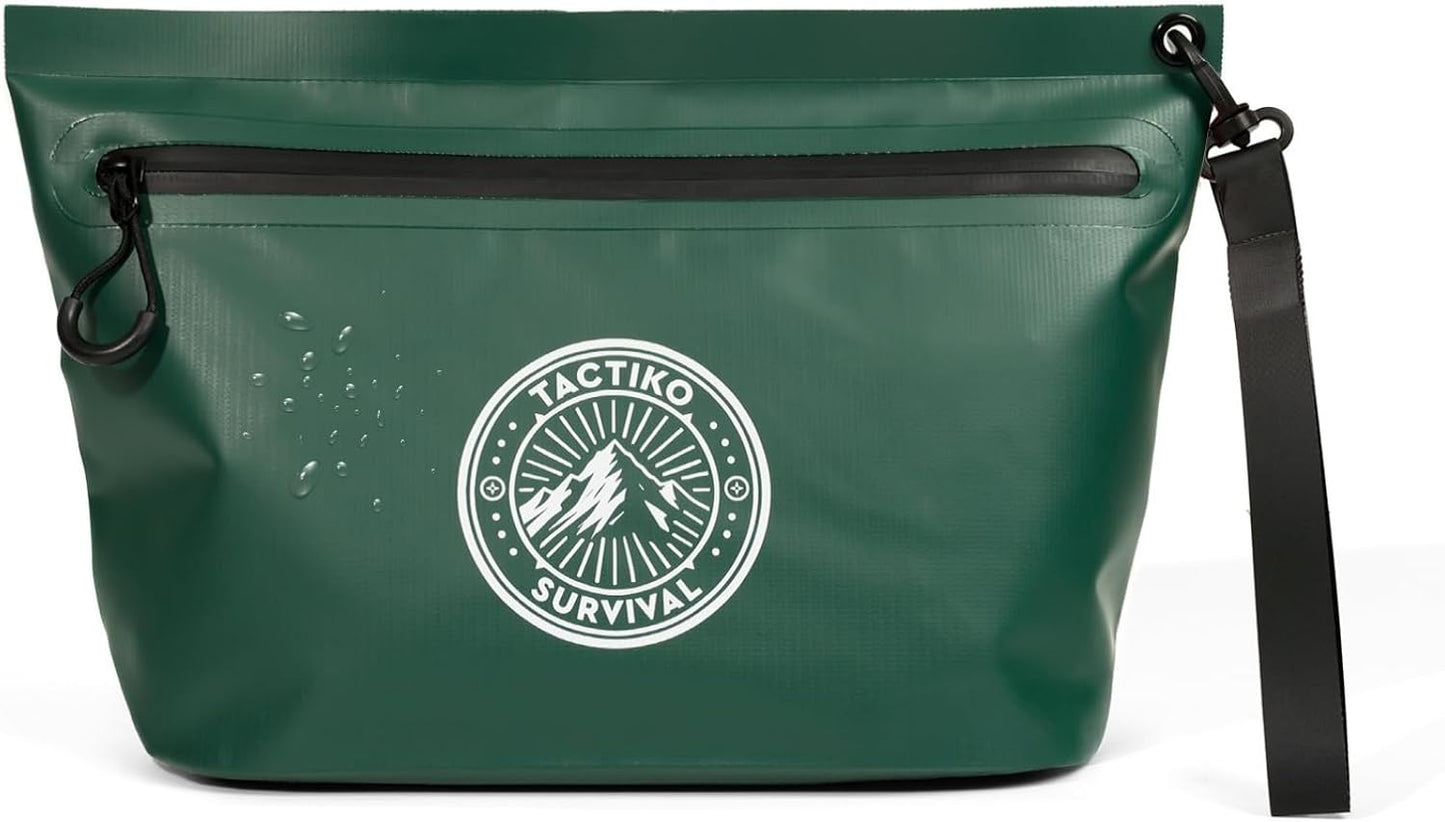 Tactiko Heavy-Duty Splash Water Resistant Zipper Pouches - 2L Hold-All Organizers for Dry Bags, Travel Bags (Green)