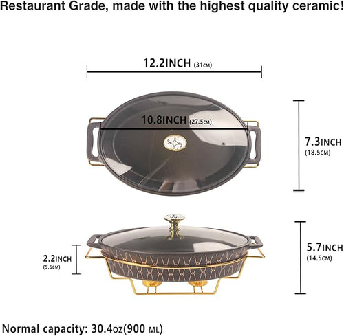 10" x 7" Ceramic Oval Casserole Dish - Image 2
