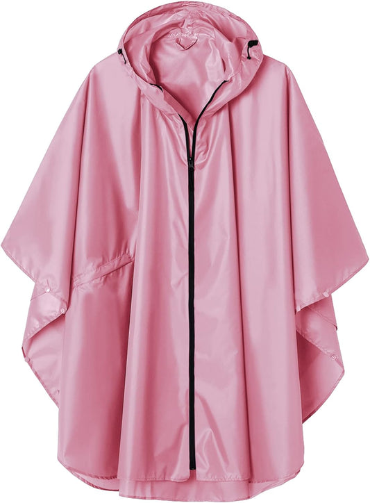 SaphiRose Unisex Rain Poncho Raincoat Hooded for Adults Women with Pockets