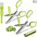 2-Pack Herb Scissors Set with 5 Blades & 3 Blades, Paper Shredding, with by SASACIA