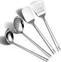 Stainless Steel Kitchen Utensils Set, 4-Piece – Slotted Turner, Solid Turner by ReaNea