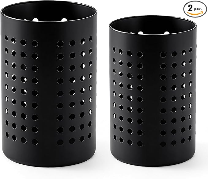 2PCS Black Stainless Steel Utensil Holder and Utensil Drying Holder, as a by Unknown