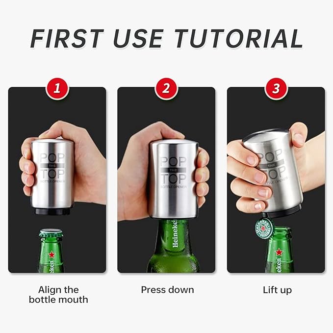 Pop The Top Bottle Opener, Automatic Beer Bottle Opener - Image 9