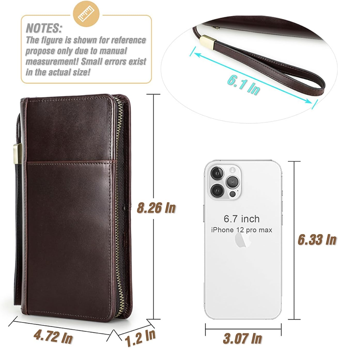 Top Grain Leather Travel Passport Wallet Holder for Man & Woman, Handmade with Three-Layer for 4 Passports & Multi Cards, RFID Blocking Large Capacity for Cards/Passports/Tickets, Coffee