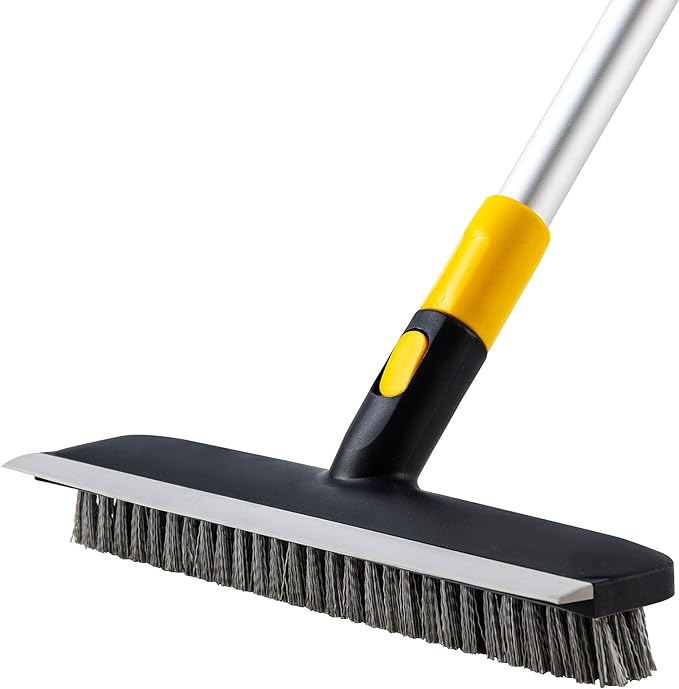 Yocada Floor Scrub Brush Telescopic Handle 2 in 1 Scrape Brush Stiff Bristle by Yocada