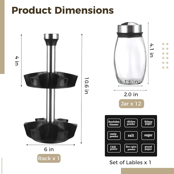 2 Layer Rotating Spice Rack Organizer - Image 4