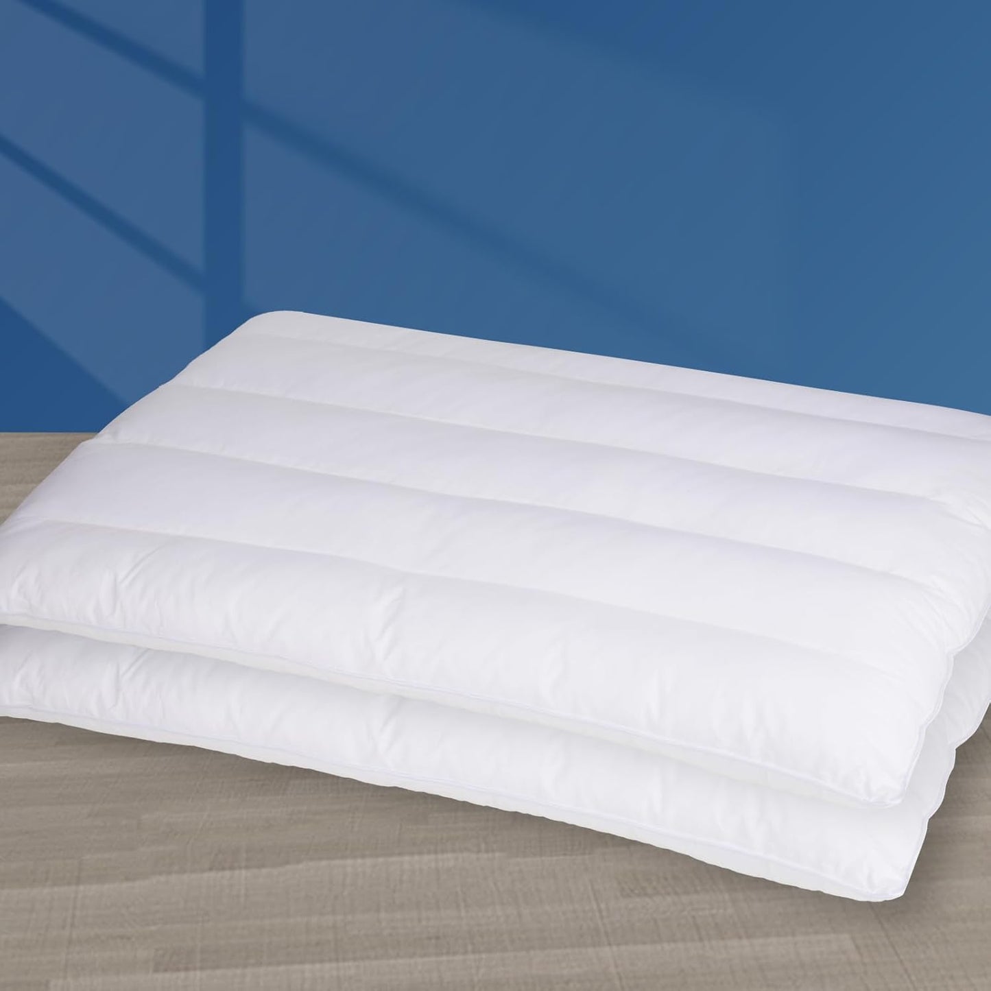 MINUPWELL 2 Packs Ultra Flat Pillows for Sleeping Thin, 7D High Support 2.5 inch Height Ultra Thin Pillows,Slim Bed Pillows for Stomach Sleeper,Queen Size -18x30 in