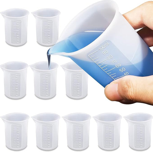 10pcs Silicone Measuring Cups for Resin, 100ml Mixing Cups for Resin DIY Craft by Moukiween