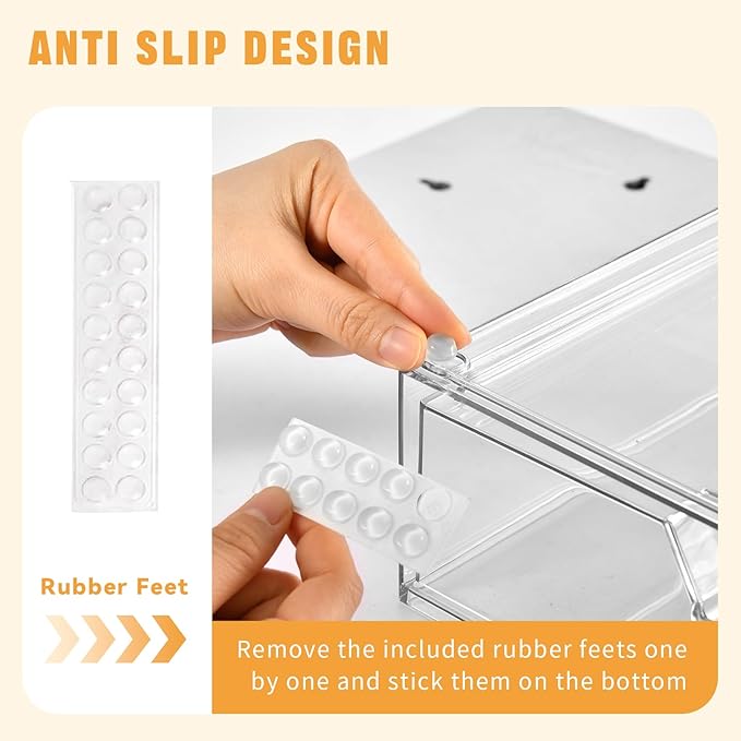 3 Pack Stackable Makeup Organizer, 12.1''L Acrylic Bathroom Organizer and - Image 3