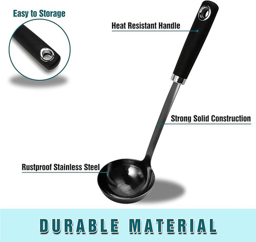 12 Inch Soup Ladle, Long Handle Soup Serving Spoon - Image 2