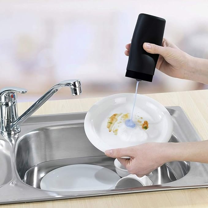 RefillableDish Washing Liquid Dispenser, Silicone Divided Bottle Easy Squeeze - Image 2