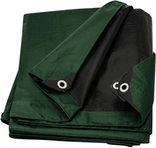 Large Waterproof Tarp - Heavy Duty 10 Mil Thick Poly Tarpaulin Ideal for Canopy Tents, Boats, RV or Pool Covers - Multipurpose Protective Tarps with Grommets for Indoor and Outdoor Use | 16' x 20'