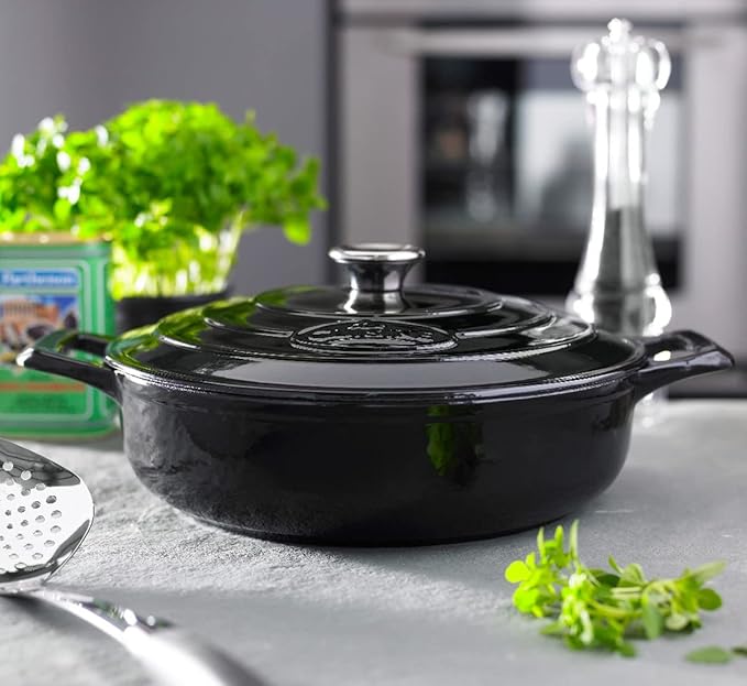 La Cuisine Enameled Cast Iron Braiser Sauté Pan Shallow Casserole - Image 5