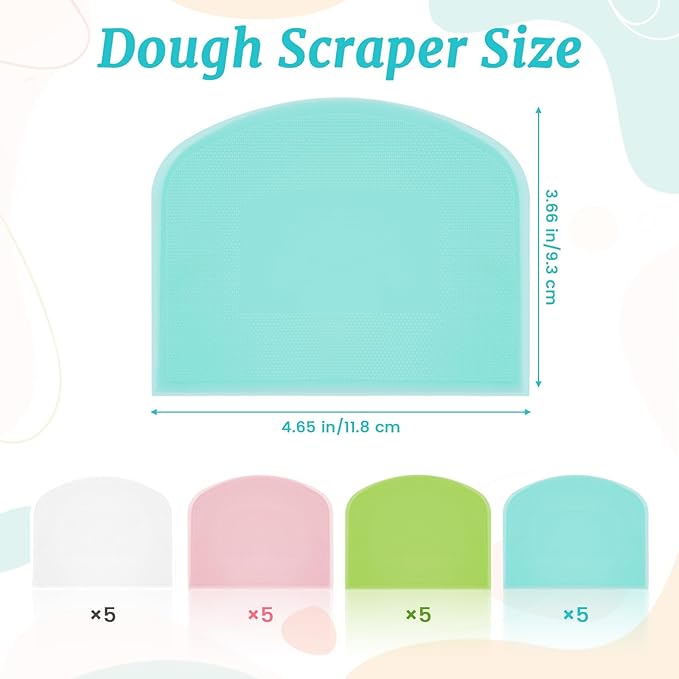 20 Pcs Plastic Dough Scraper, Sourdough Bread Baking Supplies, Baking Bench - Image 2