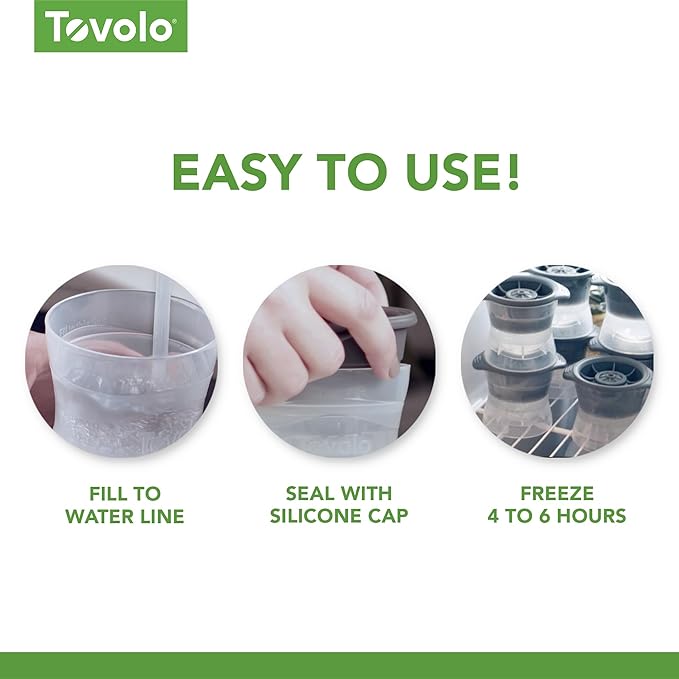 Tovolo Large Square Ice Cube Mold Colossal 2 Inch Cubes Pack of 2, Huge Ice - Image 6