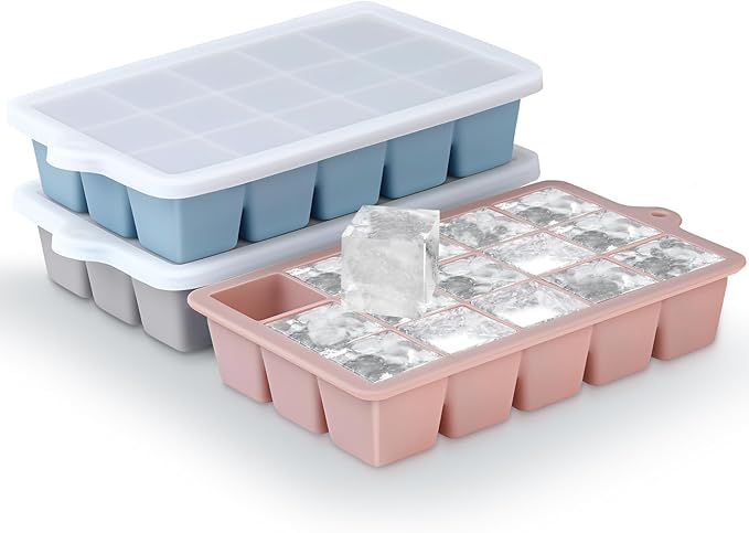 Silicone Ice Cube Trays 3Packs, Easy Release Ice Cube Molds by Unknown