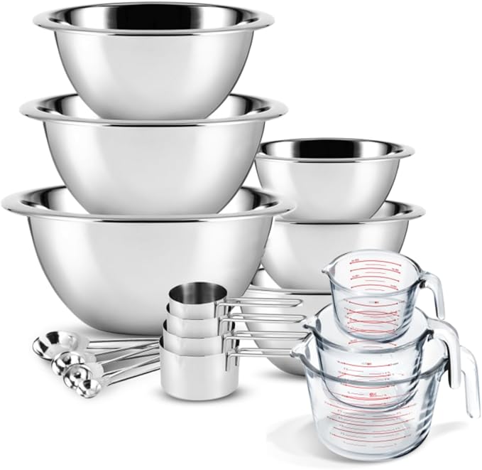 Eatex Mixing Bowls with Measuring Cups & Measuring Spoons 17 Piece Set by Eatex
