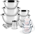 Eatex Mixing Bowls with Measuring Cups & Measuring Spoons 17 Piece Set by Eatex