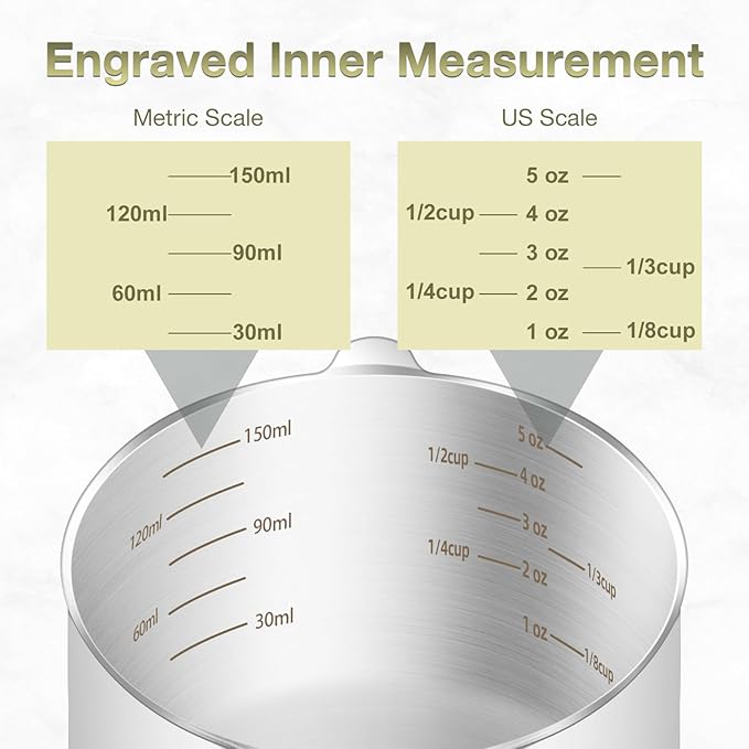 2PCS 3/4Cup Single Measuring Cup, Etched Inner Scale Stainless Steel Measure - Image 3