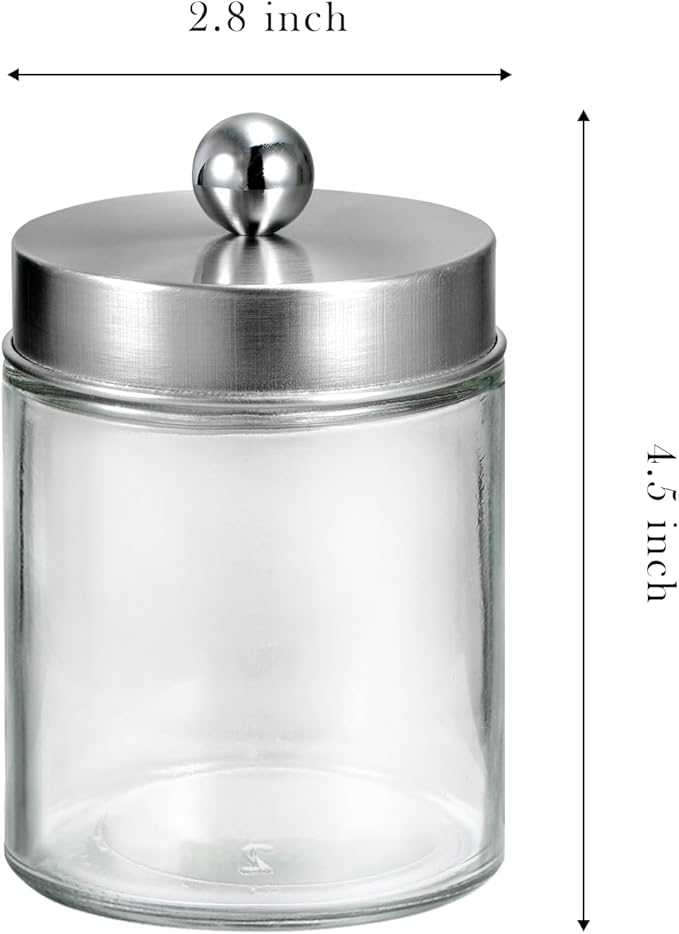 SheeChung Qtip Dispenser Holder 1pcs, Glass apothecary jars - Image 3