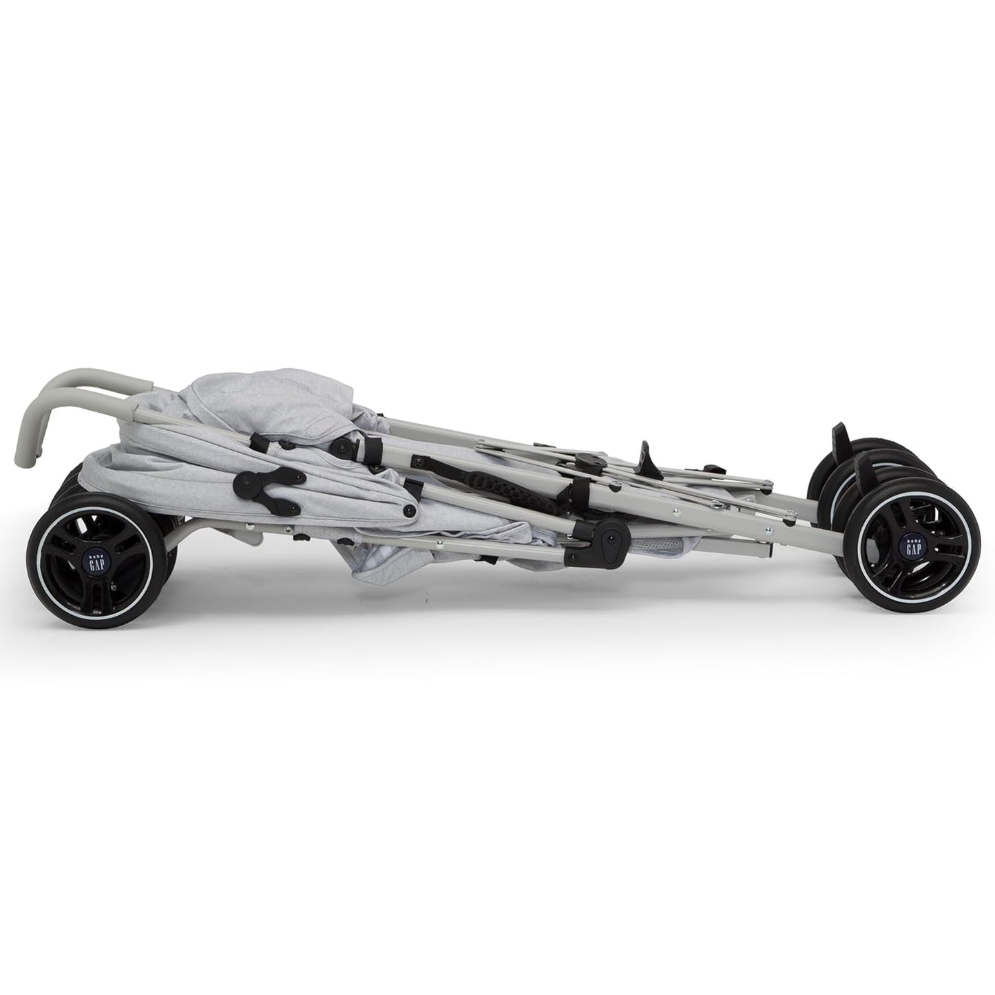 babyGap Classic Stroller - Lightweight Stroller with Recline, Compact Fold & Removable Parent Organizer - Made with Sustainable Materials, Grey Stripes