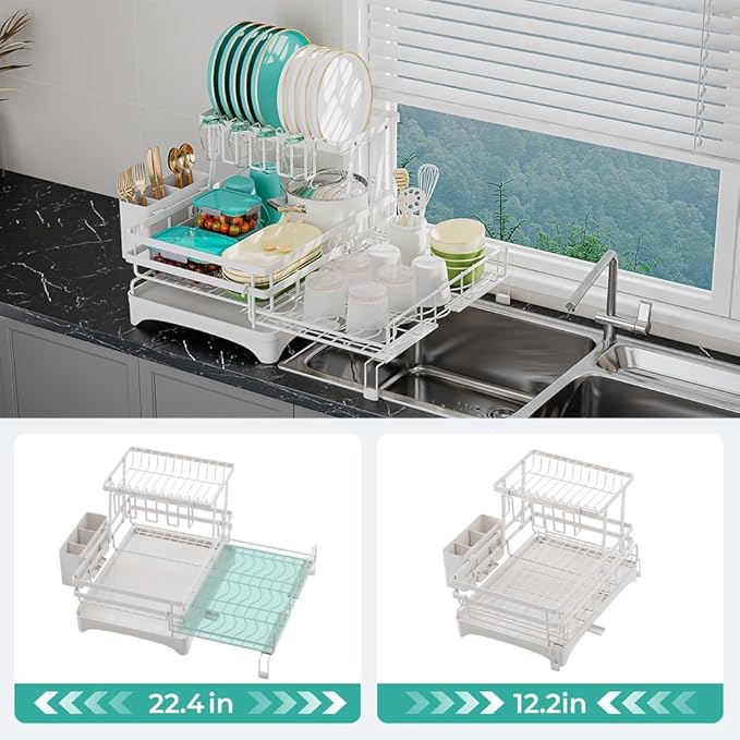 2 Tier Large Dish Drying Rack - Image 4