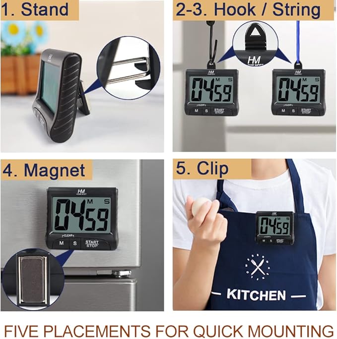 2-Pack Large Display Kitchen Timer - Image 3