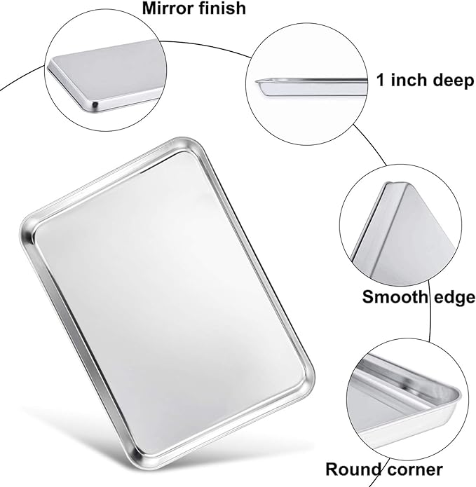 TeamFar Baking Sheet with Rack, 17.6 x 13 x 1 inch Stainless Steel Baking Pan - Image 3