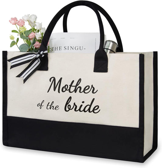 TOPDesign Canvas Tote Bag, Bridal Shower Gifts for Bride, Wedding Bachelorette Bride Gifts Shoulder Bag