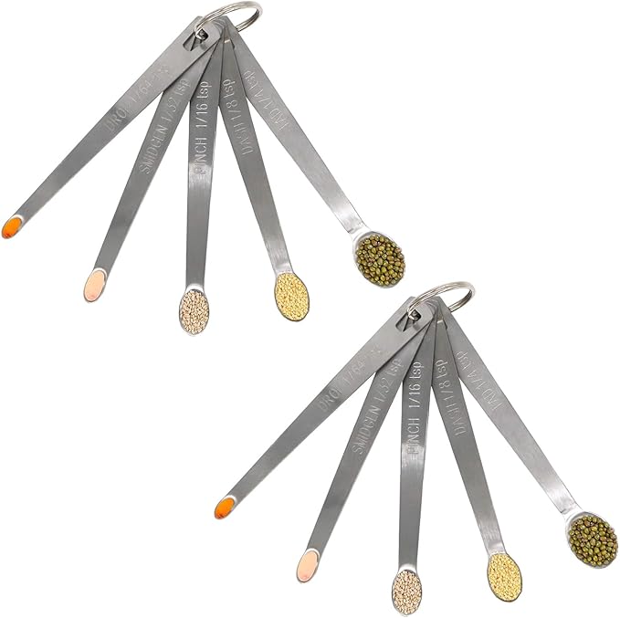 2Pack Mini Measuring Spoons Set, Heavy Duty Stainless Steel Teaspoon by BERYLER